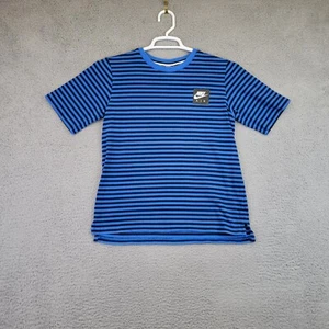 Nike Air Boy’s Shirt Size Extra Large Use Blue Black Striped Short Sleeve Crew - Picture 1 of 10