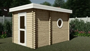 Saunahaus, Gartensauna, Außensauna 2.4x3.6M Sauna 45mm Helsinki EB45001F28ISOL - Bild 1 von 16