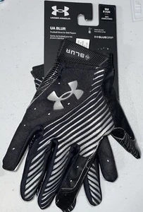 Under Armour Blur Mens Small Football Gloves Adult Glue Grip Black MSRP $50 - Picture 1 of 2