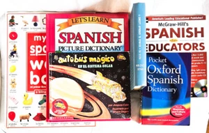 Beginner Spanish Books Lot of 6 Dictionary Picture Books - Foto 1 di 6