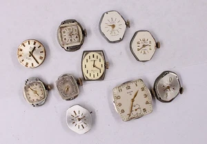 Lot of 10 vin. oval shaped watch movements - for use of parts mixed lot 39b - Picture 1 of 7