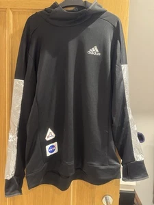 Adidas space hoodie, Nasa badges L, reflective sleeves. Thumb holes. RARE - Picture 1 of 4