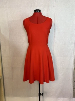 Express Womens Sun Dress Sz Medium Red A Line Knee Length Sleeveless D189 - Image 1 of 4