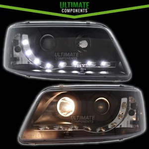 VW Transporter T5 Van 2003-2010 Projector LED DRL Devil R8 Look Headlights Black - Picture 1 of 11