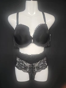 Juego de sujetador Adore Me Celebrena Contour Plus 40C Cheeky 0X negro azabache #LP1301 - Imagen 1 de 5