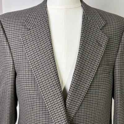 Blazer Chaqueta Abrigo Burberrys Para Hombres Pata de Gallo Lana Botón Único Clásico Foto 1 de 4