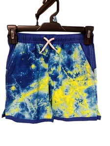 Lands End Boys youth Swim Trunks Turquoise Space Galaxy M - Picture 1 of 3