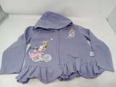 Chaqueta con Capucha Vintage Disney Fairies Tinkerbell Niños Niñas Niño 4T Púrpura Cremallera Foto 1 de 4