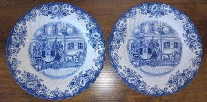 Juego de 2 platos de ensalada Ironstone 7 7/8" Johnson Bros Coaching Scenes Coaching Scenes Coaching - Imagen 1 de 16