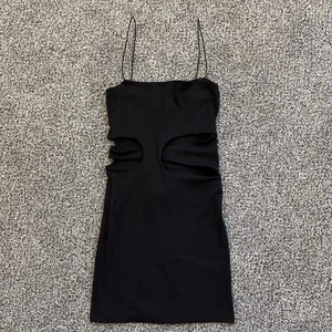 NWT ZARA Black Cutout Bodycon Stretch Knit Dress Size Small Party Cocktail - Picture 1 of 11