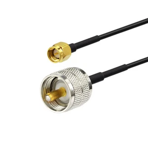 SMA male plug to UHF PL-259 male plug RF pigtail cable RG174 for Ham Radio Wifi - Picture 1 of 3