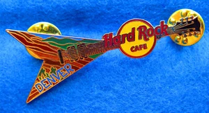 DENVER ROCKIES GEOLOGICAL ROCK STRATA FLYING V GUITAR Hard Rock Cafe PIN - Picture 1 of 1