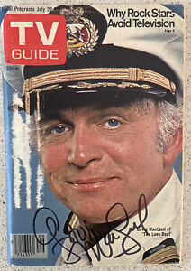 Gavin MacLeod Signed TV Guide 7/1978 TV Love Boat / Label Residue -LI NY Edition