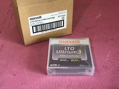 Caja de 5 cintas de cartucho de datos Maxell LTO3 LTO-3 Ultrium 3 400 GB/800 GB Foto 1 de 2