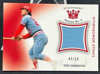 2020 SportsKings Volume #2 Red #SM-TS Ted Simmons /50 Relics - Image 1 of 2
