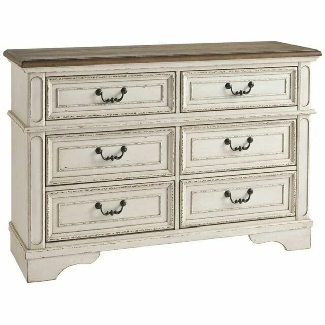 Ashley Furniture B743-21 6 Drawers Double Dresser - Brown/White