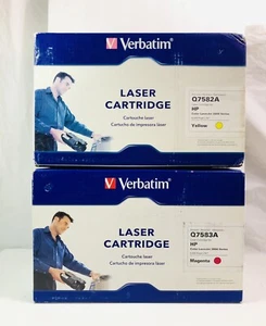 Verbatim for HP Yellow Q7582A / Pink Q7583A Toner Cartridge Genuine SEALED Box - Picture 1 of 3