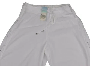 M&S Womens Marks and Spencer White Wide Trousers Size 20 18 12 - Picture 1 of 9