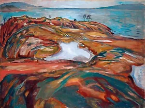 Coastal Landscape Painting by Edvard Munch Reproduction - Picture 1 of 3
