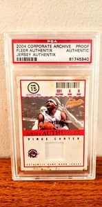 V CARTER RAPTORS PROOF 2004 Corporate Archive FLEER AUTHENTIX JERSEY AUTHENTIX - Picture 1 of 4