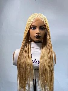 Braided wig,Knotless Box Braids,Frontal braid wig,Braid wig,Blonde Braids - Picture 1 of 9