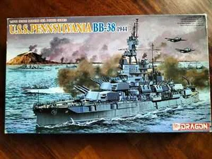 1/700 USS PENNSYLVANIA BB-38 1944 - DRAGON (first edition: FULL HULL/WATERLINE) - Foto 1 di 5