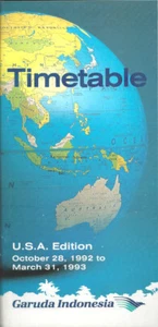 Garuda Indonesian Airways international timetable 10/28/92 [2102] Buy 4+ save 25 - Picture 1 of 1