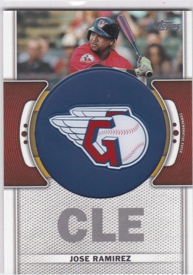JOSE RAMIREZ 2023 Topps LOGO PATCH INSERT Baseball MLB Card CLEVELAND GUARDIANS - Image 1 of 2