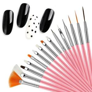 15pcs Dotting Pen Crystal Handle Nail DIY Art UV Gel Nail Brush Acrylic BruSG