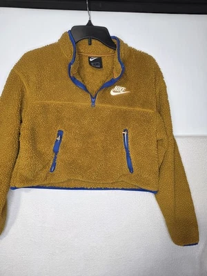 Suéter corto Nike para mujer talla S 1/2 cremallera poliéster polar Foto 1 de 4