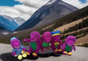 Lote De 5 Barney El Dinosaurio 20 Aniversario Canta A lo largo 2008 Algunos Trabajan Raro - Imagen 1 de 24