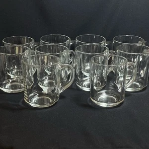 Set of 10 Arcoroc Clear Coffee Mug from France - Picture 1 of 5