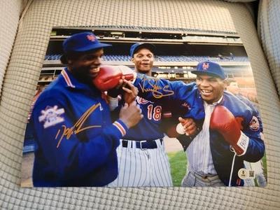 11x14 Фотография с автографом bt Dwight Gooden And Darryl Strawberry. С Майком Тайсоном - Изображение 1 из 3