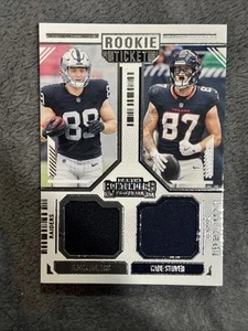 2024 Panini Contenders Rookie Ticket Dual Swatches Brock Bowers, Cade Stover - Bild 1 von 2