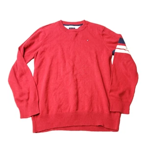 Tommy Hilfiger Sweater Boys Size L Large 16-18 Red Casual Crewneck Ribbed - Picture 1 of 6
