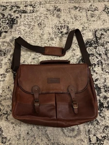 Barbour Leder Aktentasche Umhängetasche braun - Bild 1 von 14