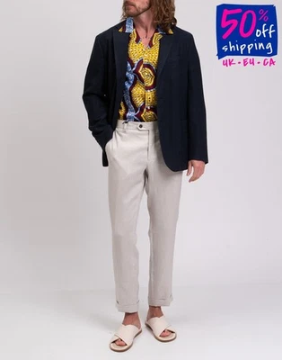 Chaqueta Blazer The Gigi Franela Lana PVP €815 IT54 US44 XXL Cuello Hecha en Italia Foto 1 de 4