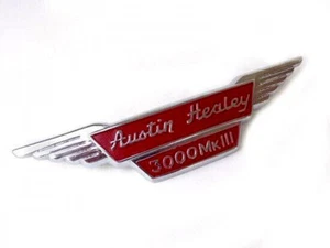 Early Austin Healey 3000 MKIII Radiator Bonnet Hood Wing Emblem Brass Badge - Bild 1 von 3