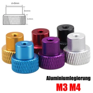 M3 M4 Farbe Rändelmutter Hohe Form Mutter Durchgangsloch Aluminum Rändelmuttern - Picture 1 of 9