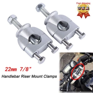 Handlebar Riser Mount Clamp 7/8" Bar 22mm For ATV Dirt Bike Off-Road Motorcycle - Picture 1 of 10