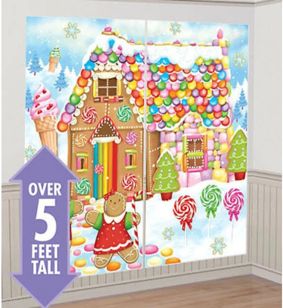 GINGERBREAD HOUSE Escena Setter Fiesta de vacaciones Pared Foto Telón de fondo Dulces Foto 1 de 1