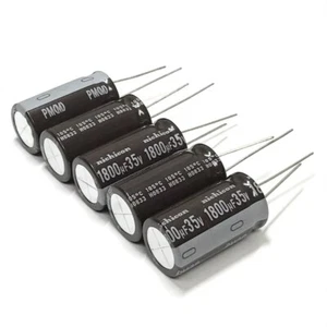 (PKG of 5) 1800uF 35V Electrolytic Capacitor, Radial, 105°C, Nichicon PM Series - Picture 1 of 2