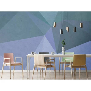 Photo wallpaper polygon pyramid blue turquoise premium fleece walls by Patel (€23.10/1sqm - Picture 1 of 3
