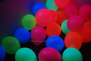 DirectGlow 11 Inch UV Neon Fluorescent Blacklight Reactive Glow Party Balloons - Picture 1 of 12