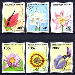 Flora - Blumen Benin 1995 (6) Yvert Nr. 708 AU bis 708 AZ gestempelt used - Bild 1 von 1
