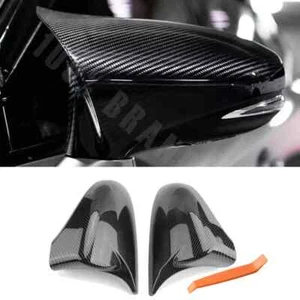 FOR 14-2020 LEXUS IS200 300 350 M HORN STYLE CARBON FIBER SIDE MIRROR COVER CAP - Picture 1 of 11
