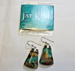 Jay King Mine Finds .925 Sterling Silver & Turquoise Earrings - Picture 1 of 4