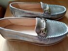 New Hotter Size 3 Shoes Gold  Bronze Moccasins Slip On Cruise Leather Worn Once