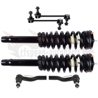 For 2010 2011 2012 Ford Fusion 6pcs Front Struts &Spring Sway Bar Outer Tie Rods - Image 1 of 4