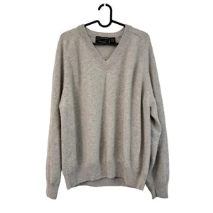 Alexander Julian Colours Gray Pure Cashmere Vneck Sweater Mens Size XLarge - Picture 1 of 4